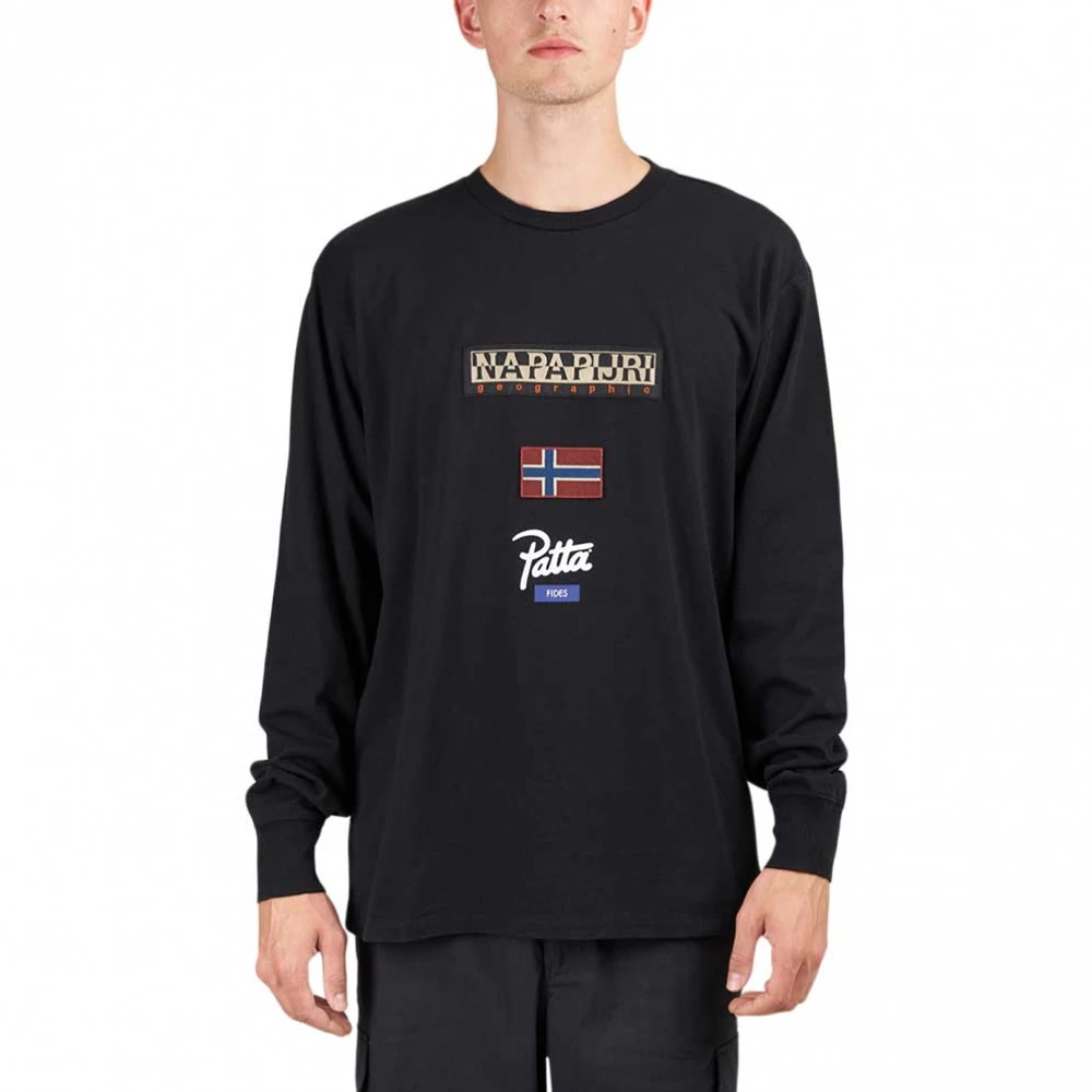 Napapijri Avontuur Longsleeve Tee Collectie Black Heren