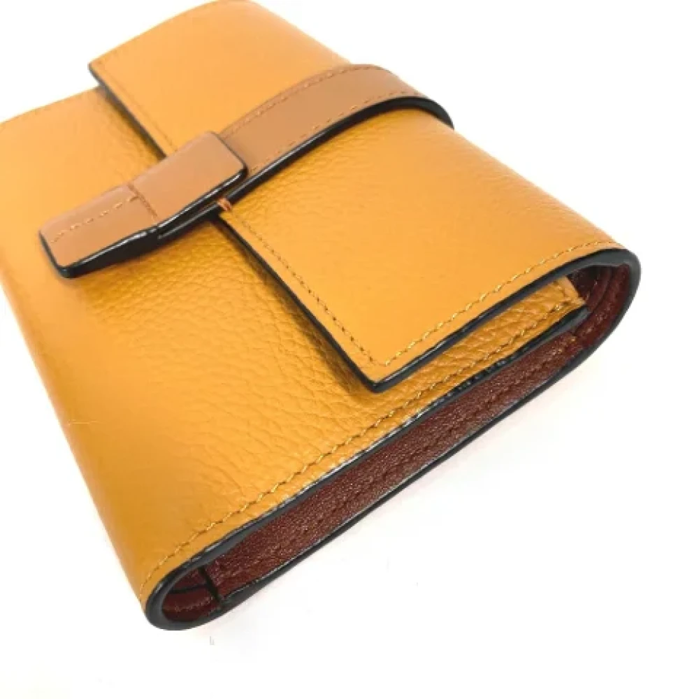 Loewe Pre-owned Leather wallets Yellow Dames