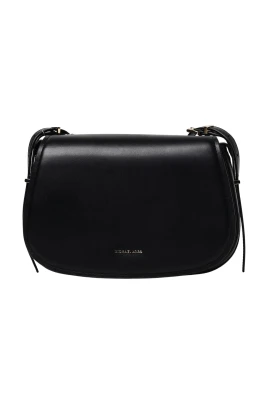 Svart Läder Crossbody Axelväska