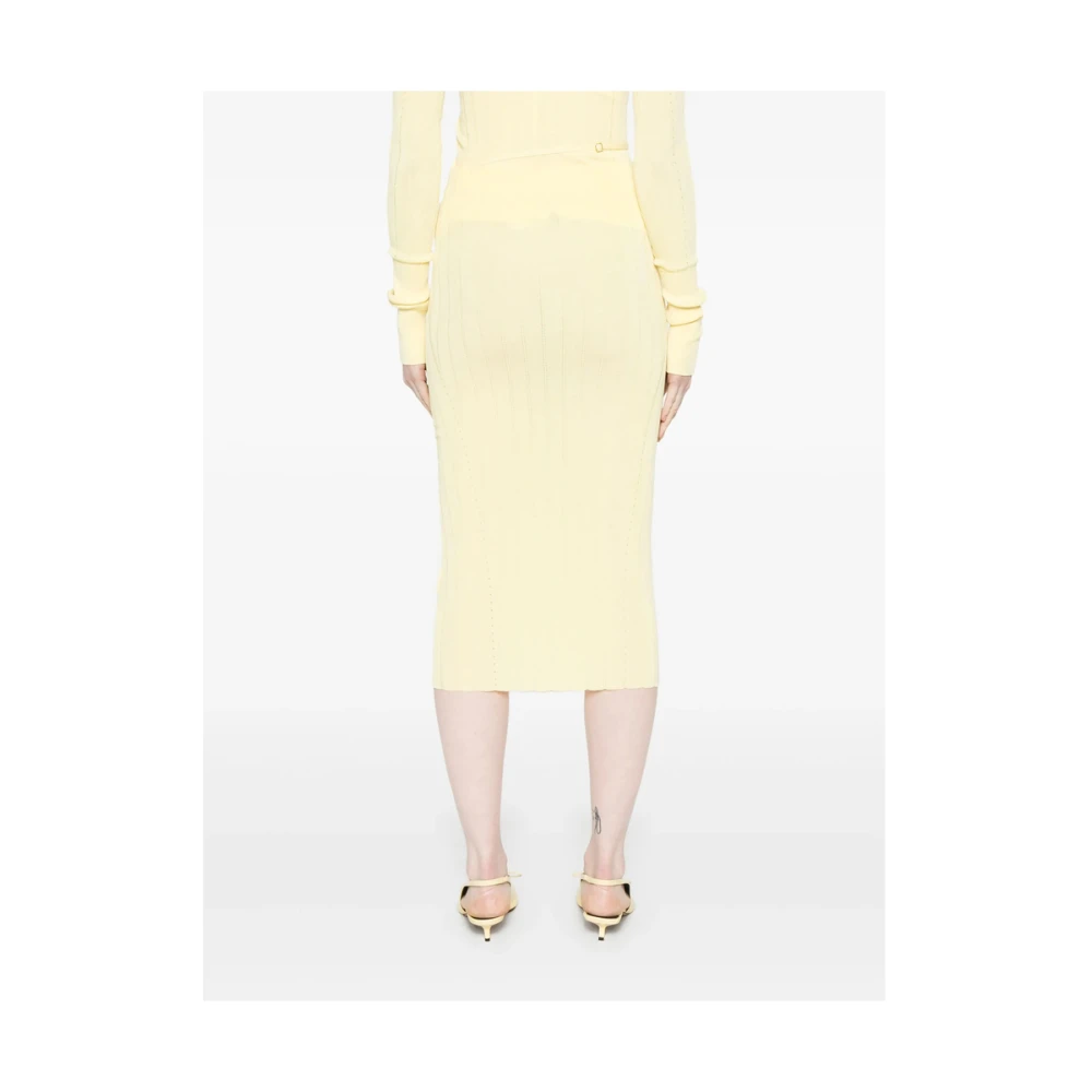 Jacquemus Citroengele Elastische Taille Rok Yellow Dames