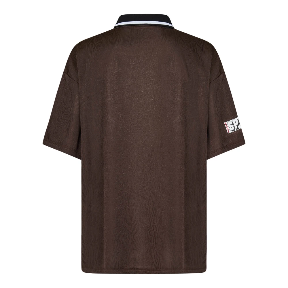 Martine Rose Bruine Polo Shirt met Logo Print Brown Heren