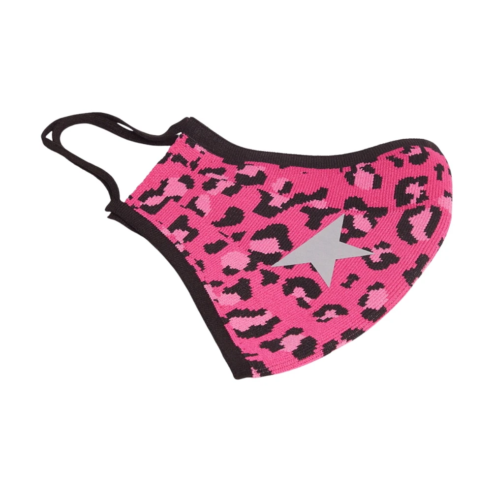 Golden Goose Rosa Leopardmönstrad Skyddande Ansiktsmask Pink, Dam