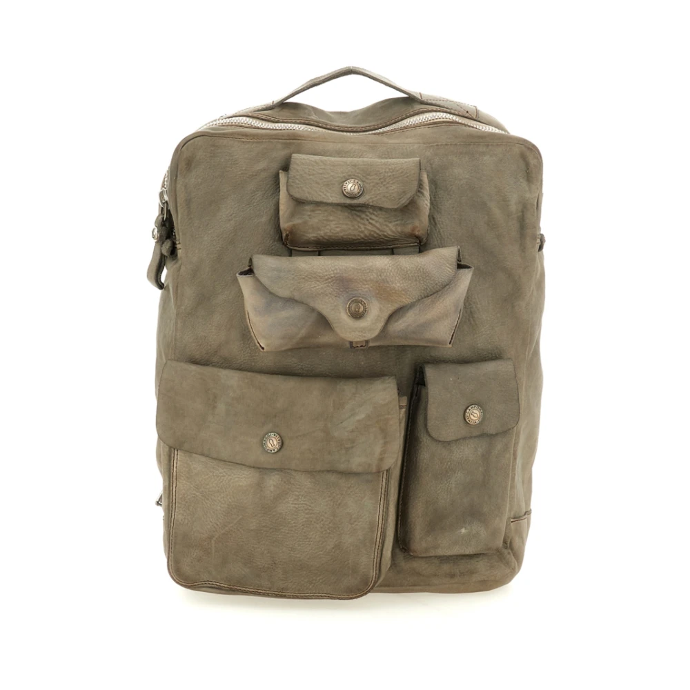 Campomaggi Men's Gray Multi-Pocket Backpack