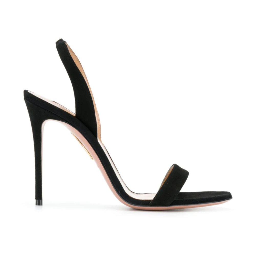 Aquazzura Elegant Svarta Öppna Höga Klackar Black, Dam