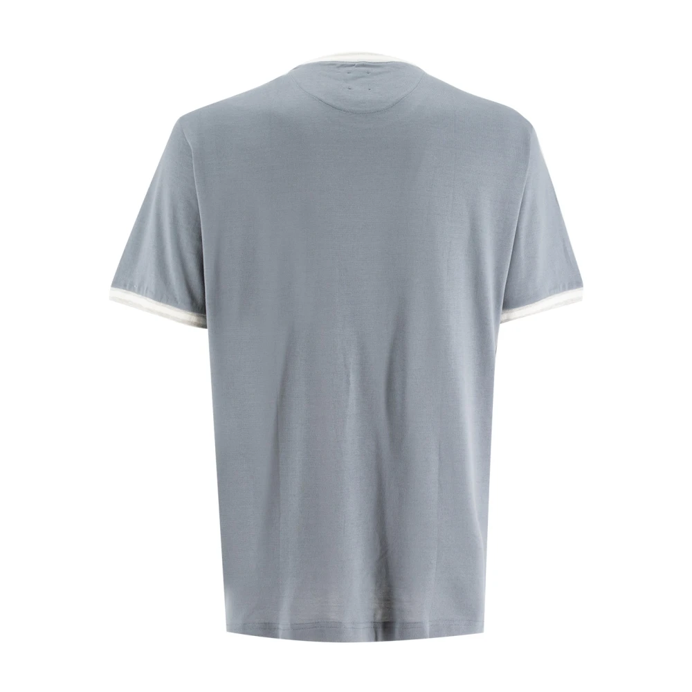Eleventy Katoenen Crew-neck T-shirt met Stijlvol Contrast Blue Heren