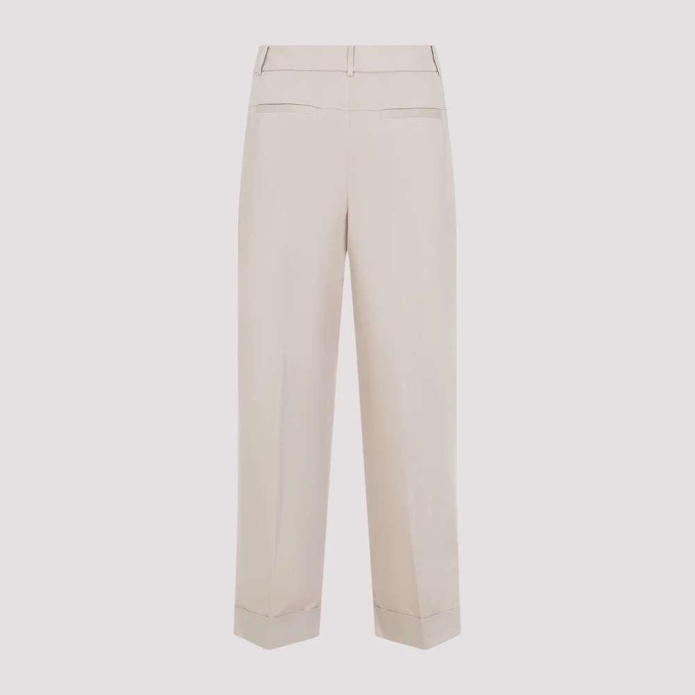 PESERICO Beige Cropped Broek Beige Dames