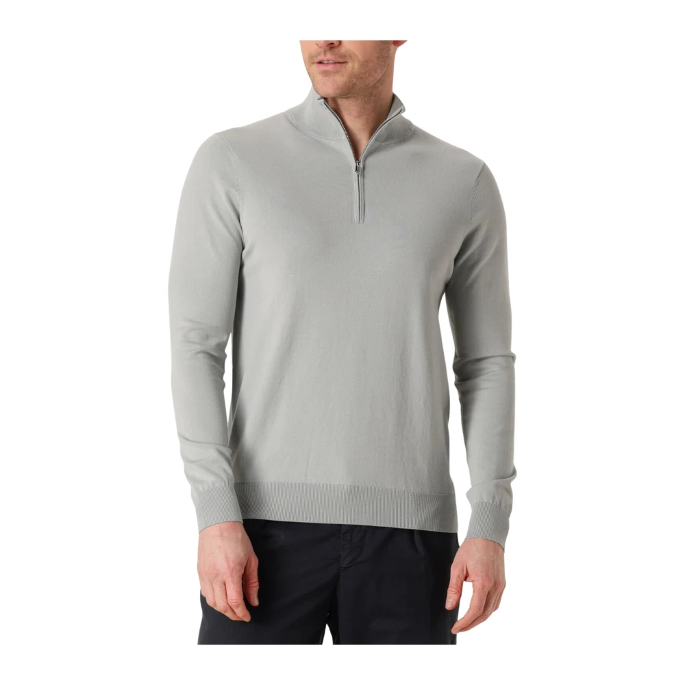 Profuomo Heren Half Zip Pullover Sweater Green Heren