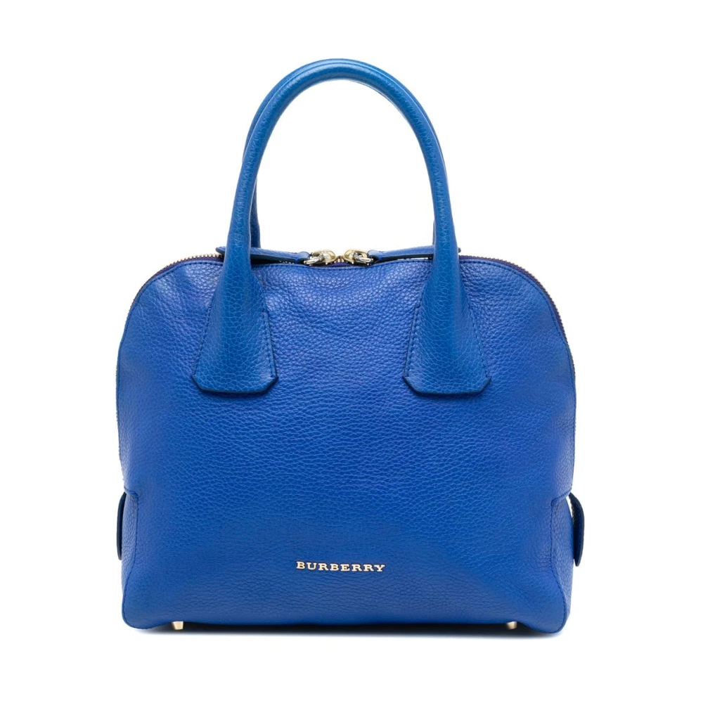 Burberry Vintage Women's Blue Pre-Owned Leather Satchel