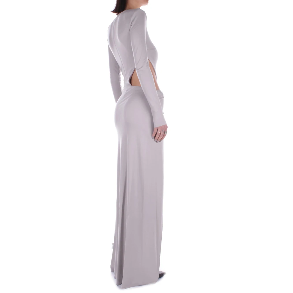Elisabetta Franchi Rode Loper Jurk met Achter Rits Gray Dames