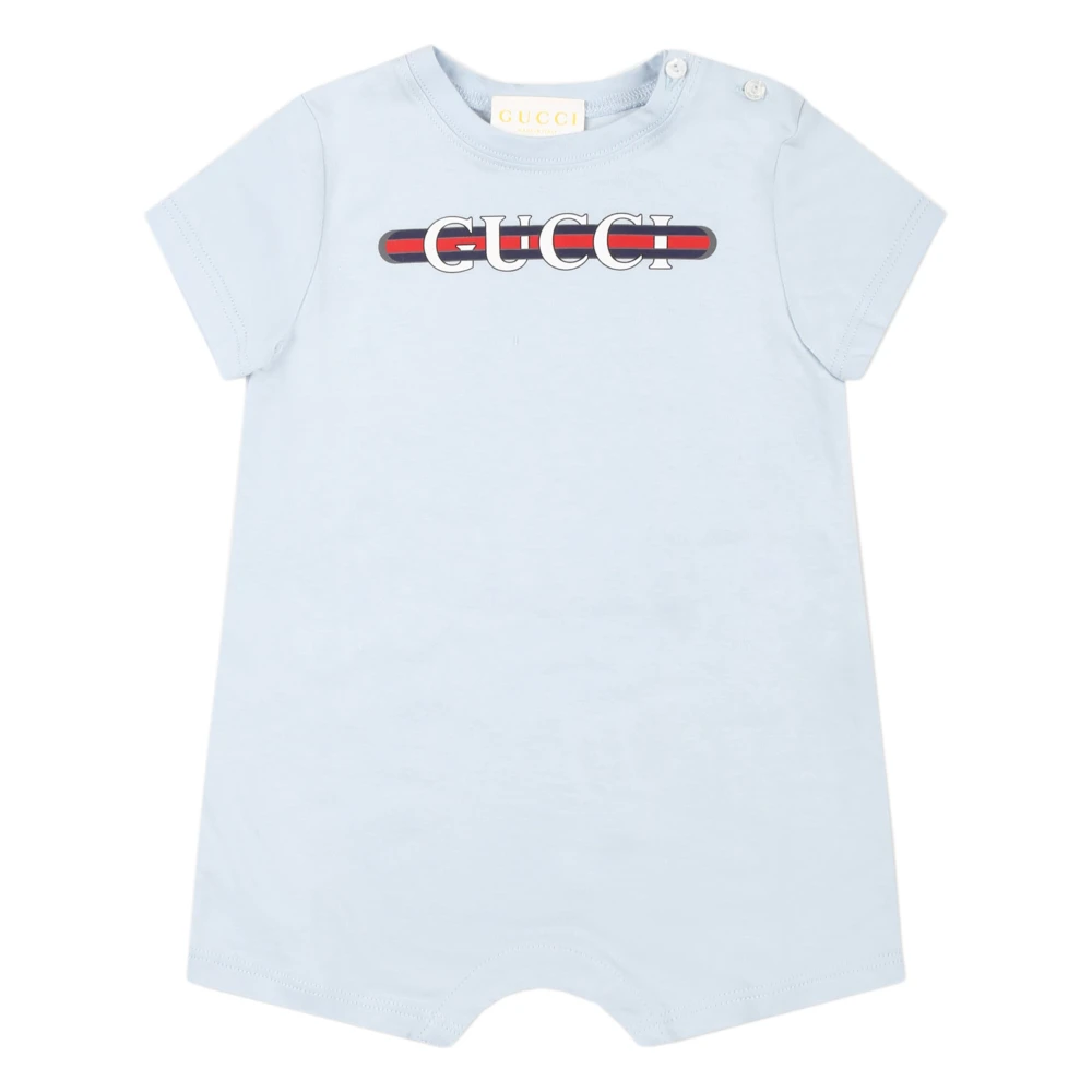 Gucci Barn Blått Web Print Kläder Blue, Unisex