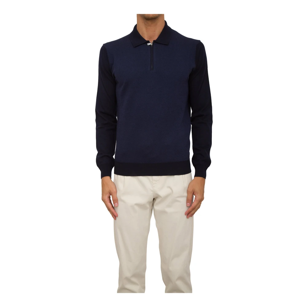 Corneliani Klassieke Polo Shirt voor Mannen Blue Heren