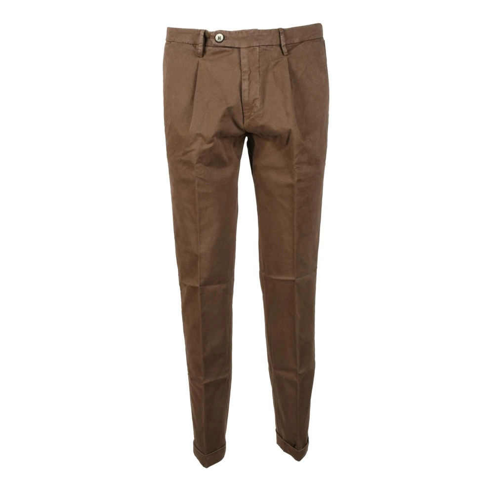 Michael Coal Katoen Elastaan Broek Brown Heren