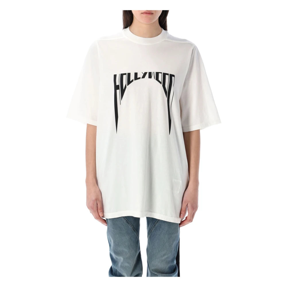 Rick Owens Zwarte Melk T-shirt Jumbo Ss25 White Dames