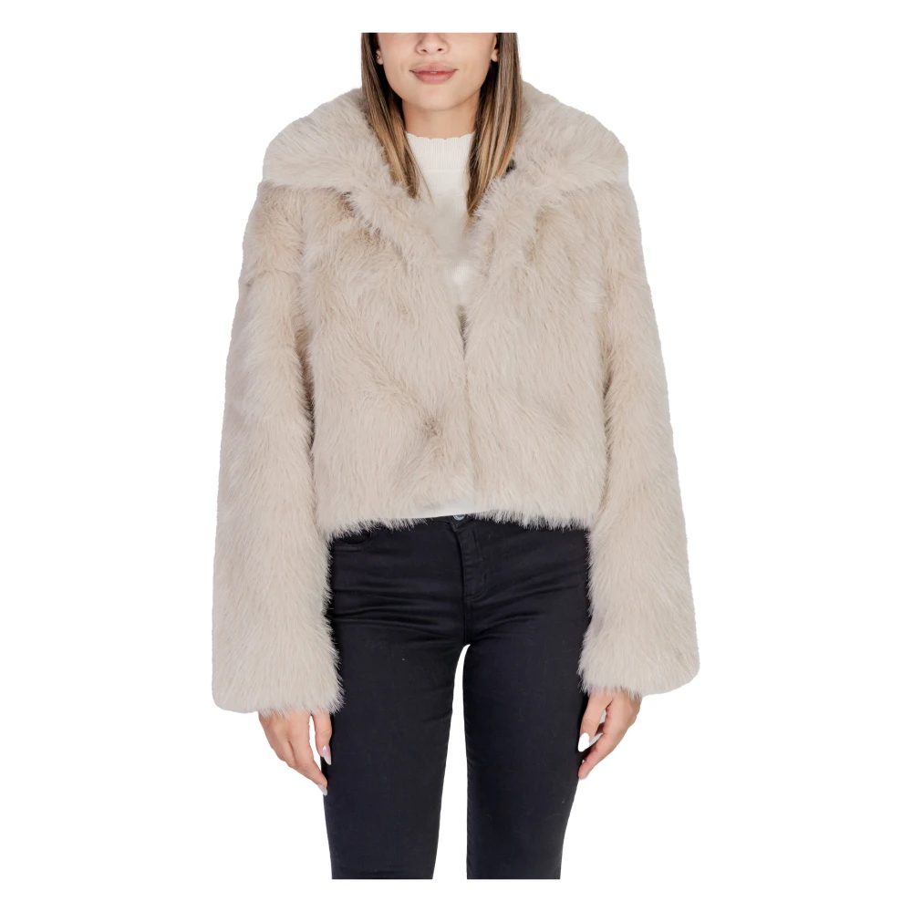 Only Beige Reverskraag Jas Herfst Winter Beige Dames