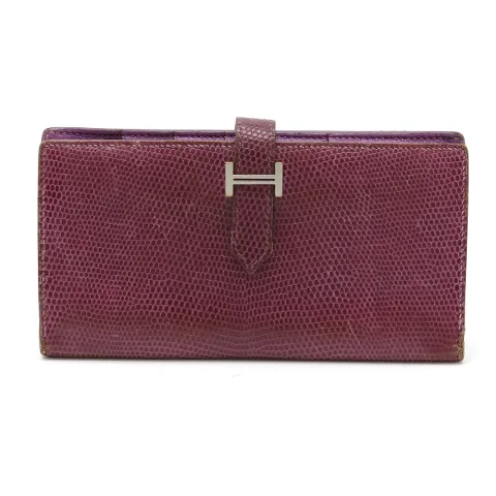 Hermès Vintage Pre-owned Leather wallets Purple Dames