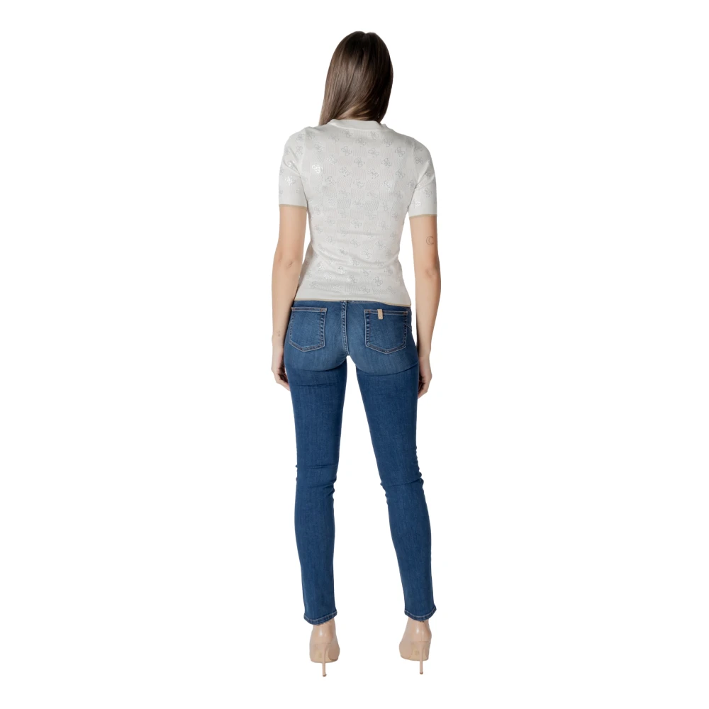 Guess Elegante korte mouw gebreide top White Dames