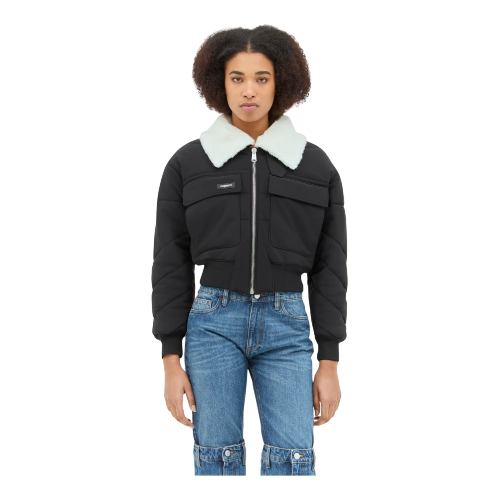 Coperni Bomberjack met Faux-Fur Kraag Black Dames