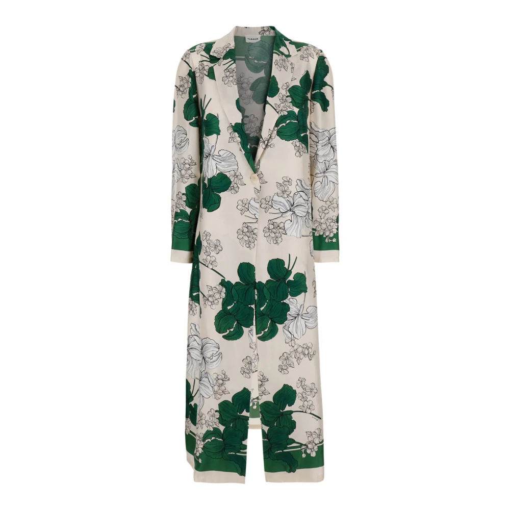 P.a.r.o.s.h. Bloemenzijden multicolor jas met revers Multicolor Dames