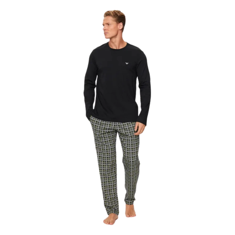 Emporio Armani Zwart Lange Mouw Ronde Hals Ondergoed Black Heren