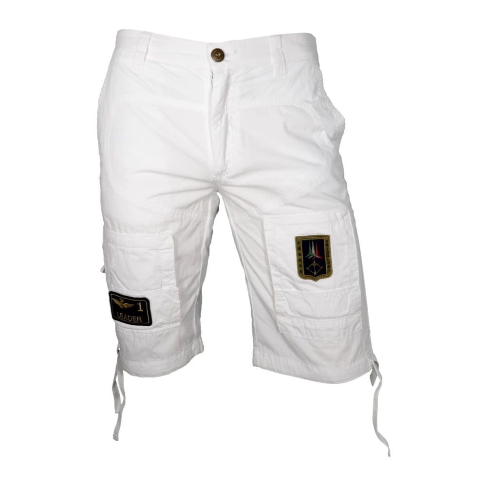 Aeronautica Militare Men's White Iconici Bermuda Anti-G In Gabardina - Casual Shorts - Xl - Shorts