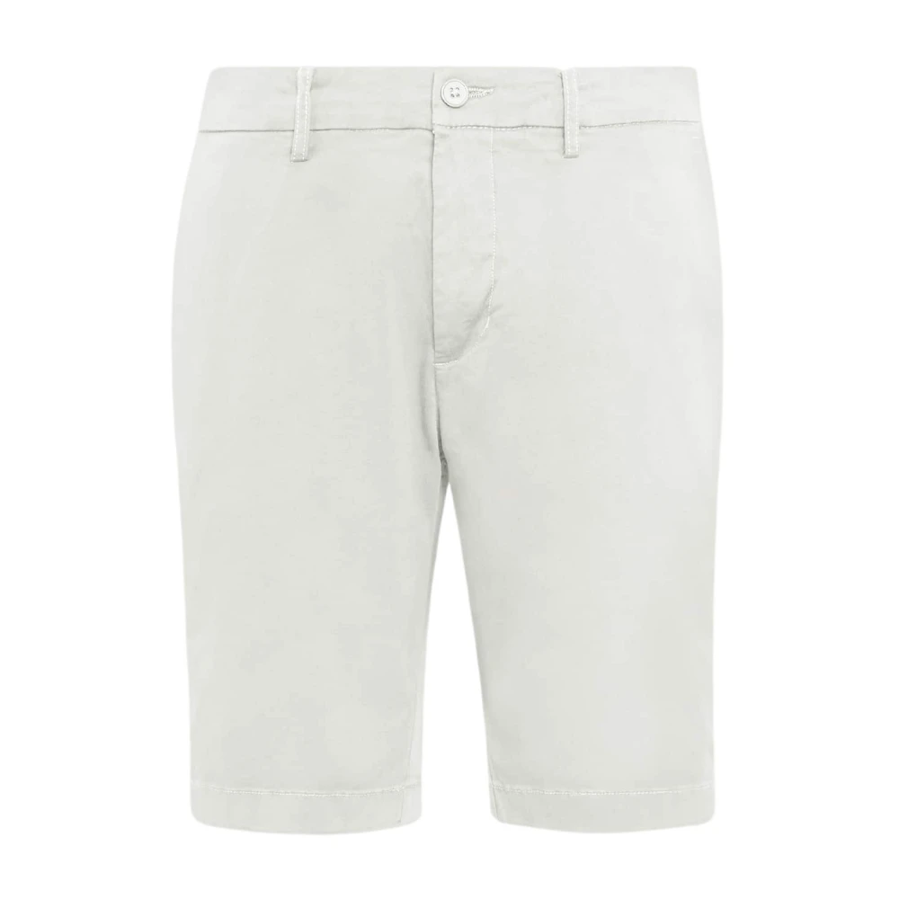 Boggi Milano Stretch Gabardine Korte Broek White Heren