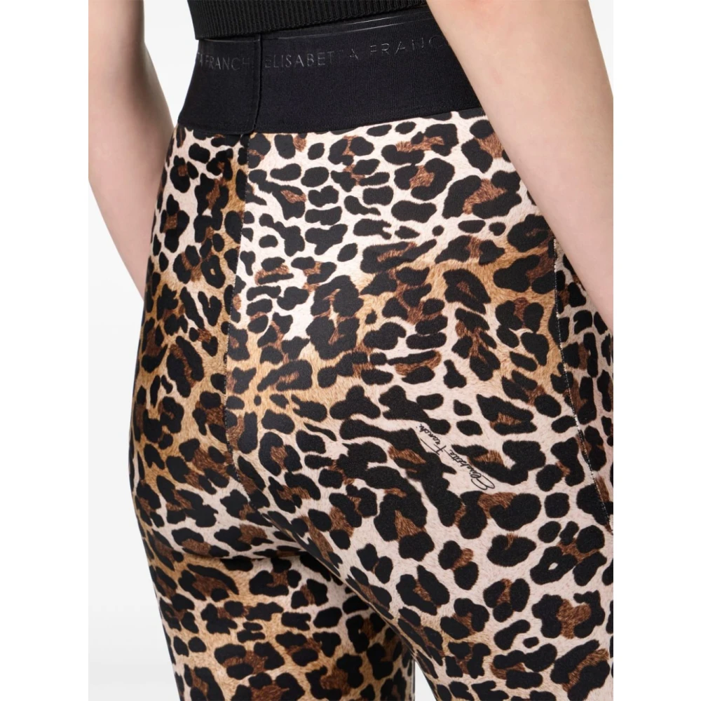 Elisabetta Franchi Dierenprint Slim Fit Leggings Brown Dames