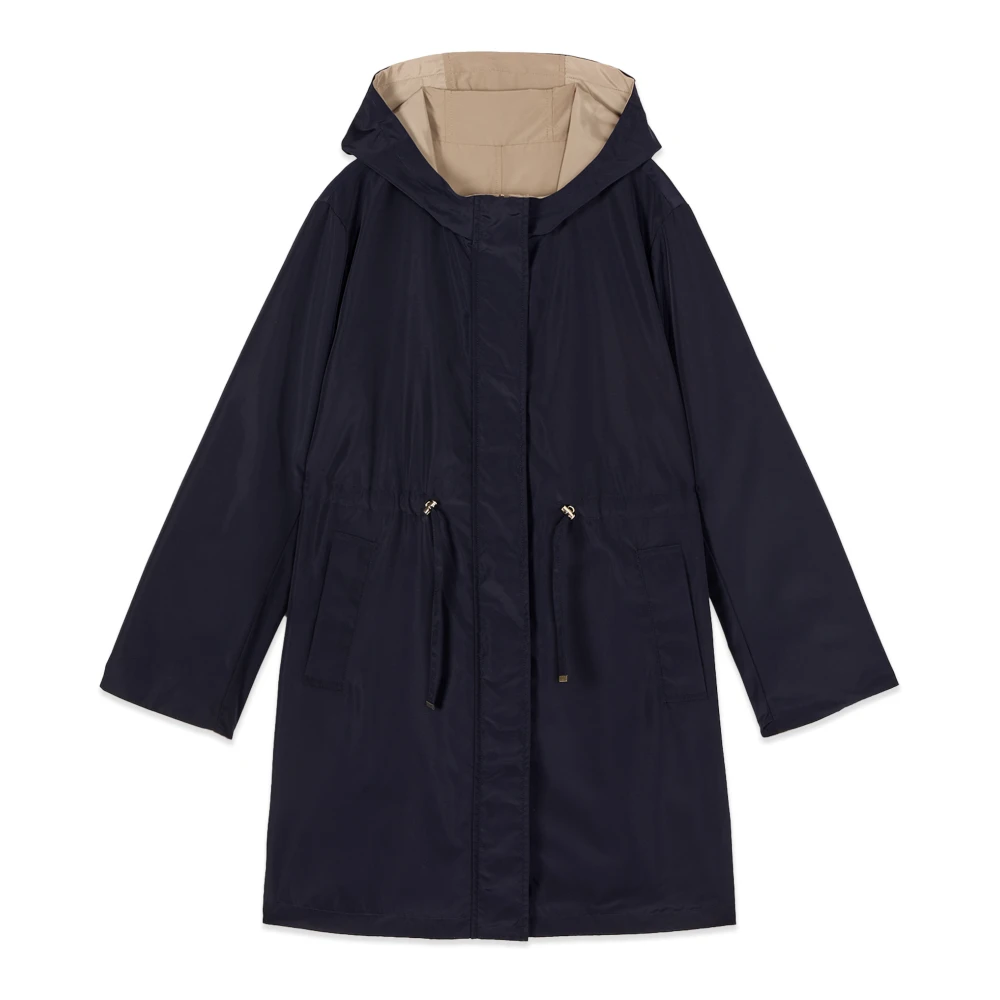 Oltre Femme Bleu - Parka Réversible En Nylon Avec Capuche - Manteaux - Taille: 38 Fr