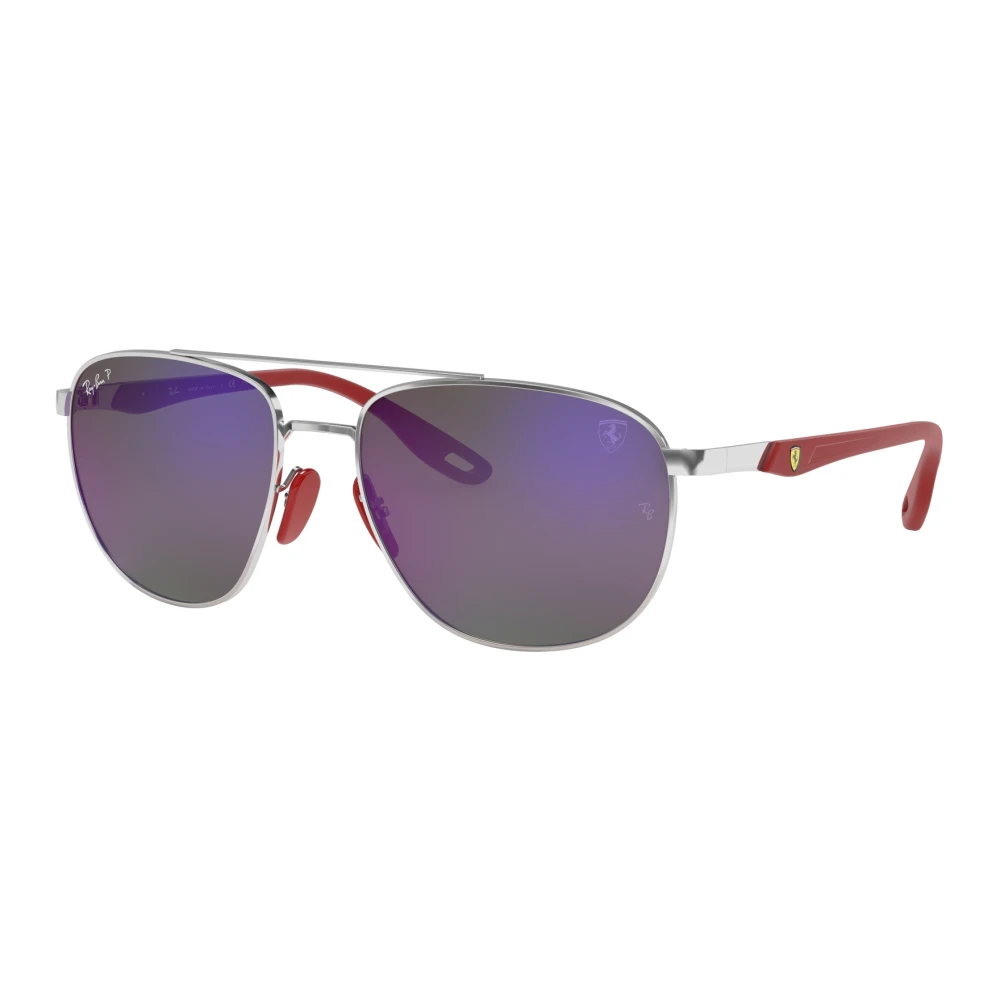 Ray-Ban Man Sunglass RB3659M Scuderia Ferrari Collection Polarized+ Lenses - Frame color: Silver, Lens color: Blue Polarised+ - Image 4