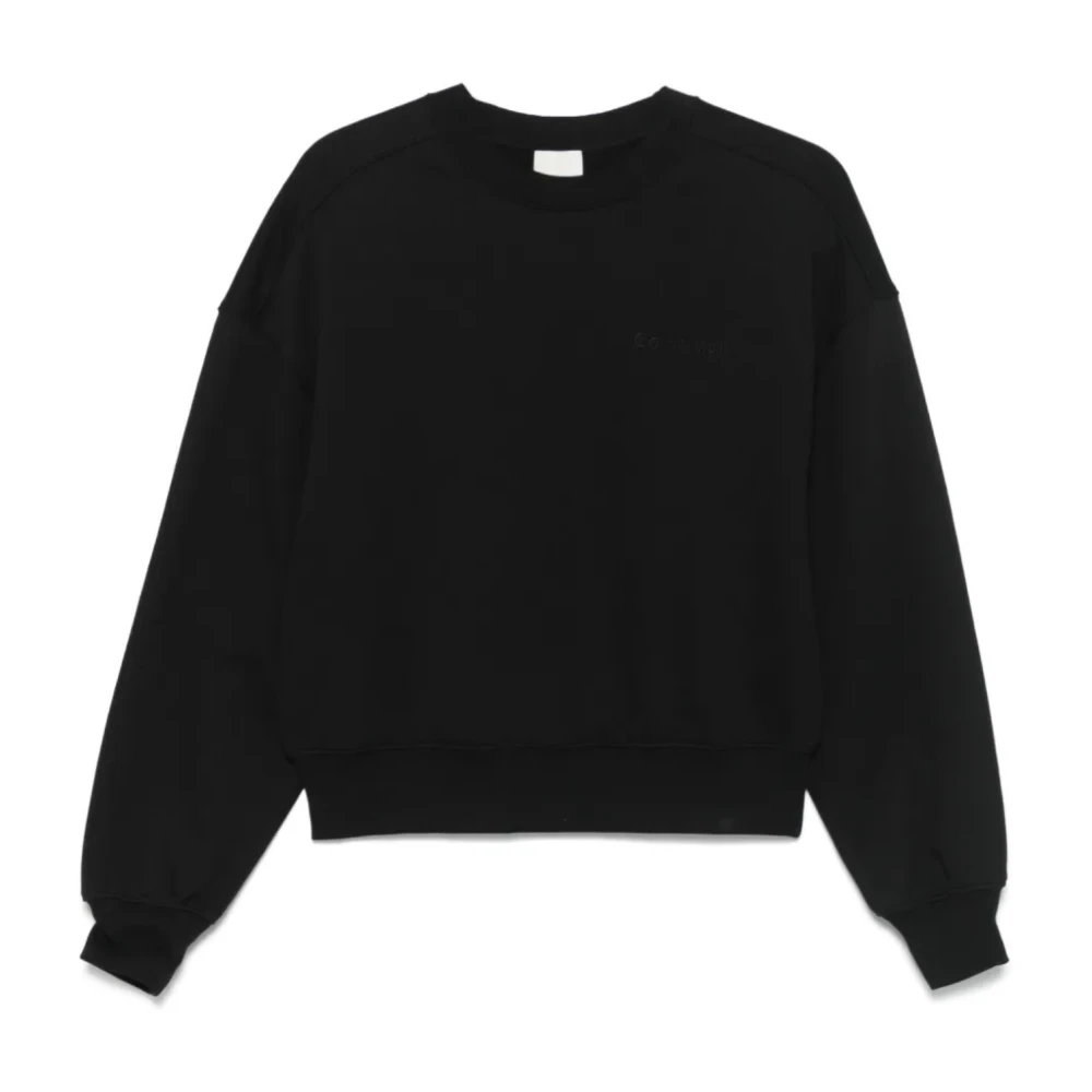 Calvin Klein Women's Black Cotton Terry Sweatshirt - Sweatshirts - L - Sweatshirts & Hoodies