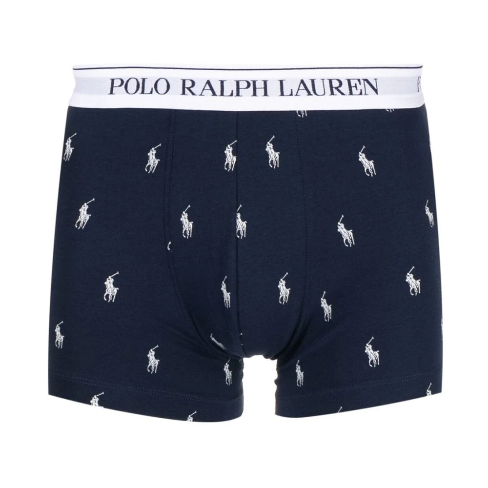 Polo Ralph Lauren Logo Print Boxer Set Blauw Elastisch Blue Heren