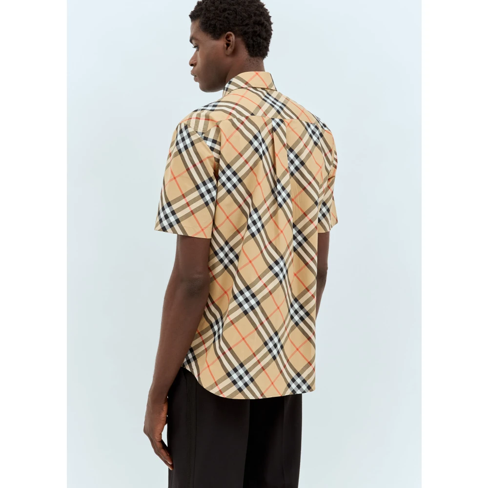 Burberry Klassieke Check Poplin Overhemd Beige Heren