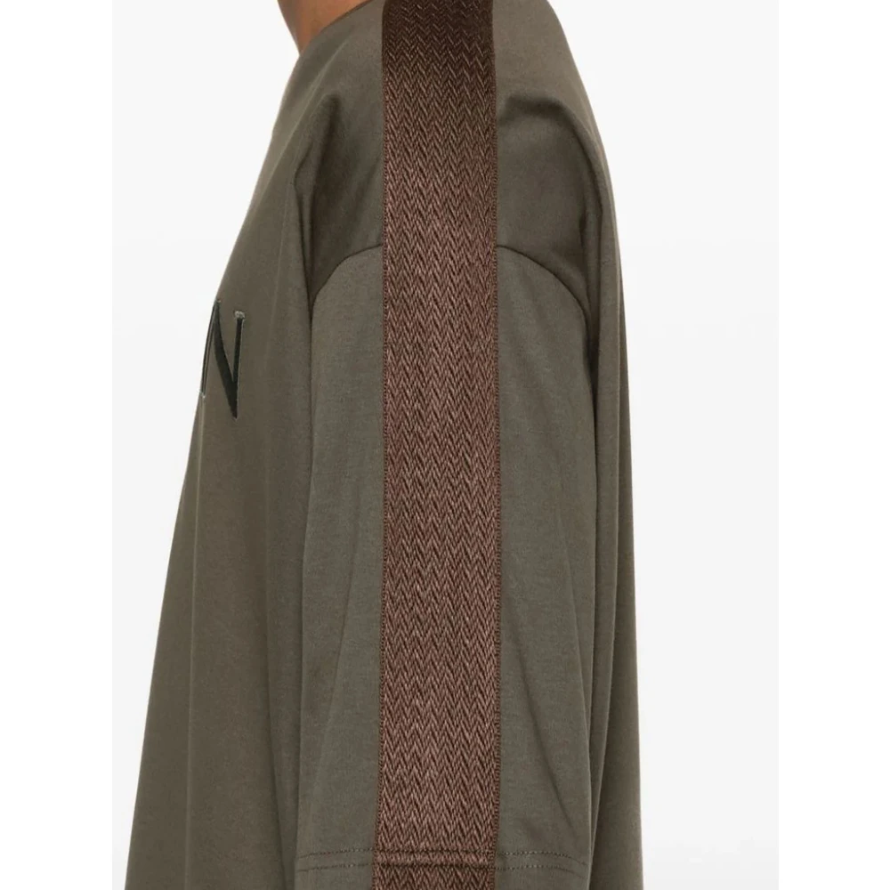 Lanvin Bruine Chevron Logo T-shirt Brown Heren