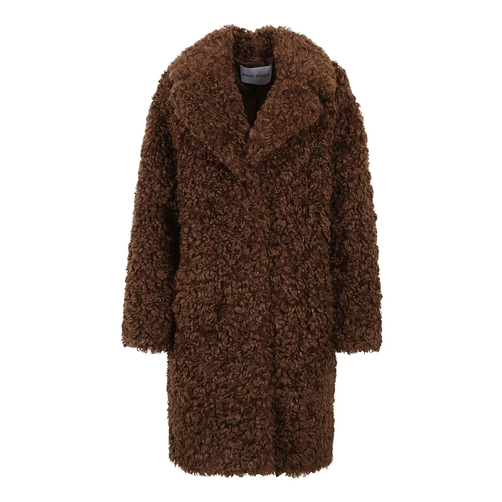 Stand Studio Faux Fur & Shearling Jackets Brown Dames