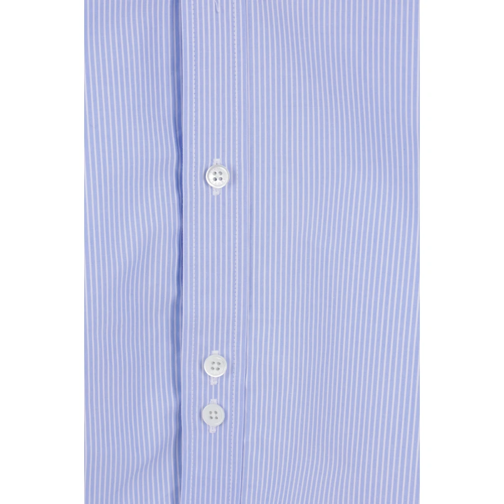 Marc Jacobs Blauw Gestreept Katoenen Overhemd met Logoborduursel Blue Dames