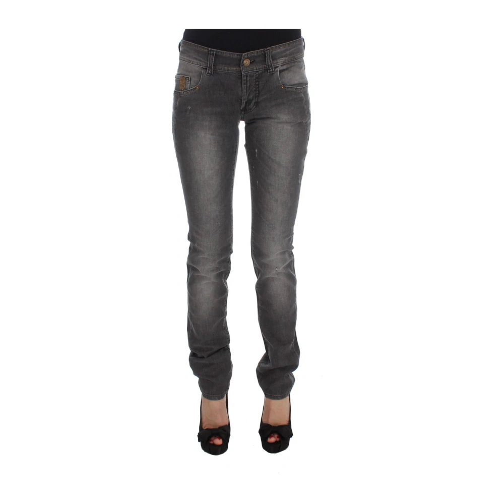 John Galliano Women's Gray Skinny Fit Jeans, W26, Elegant Slim Fit Wash Jeans