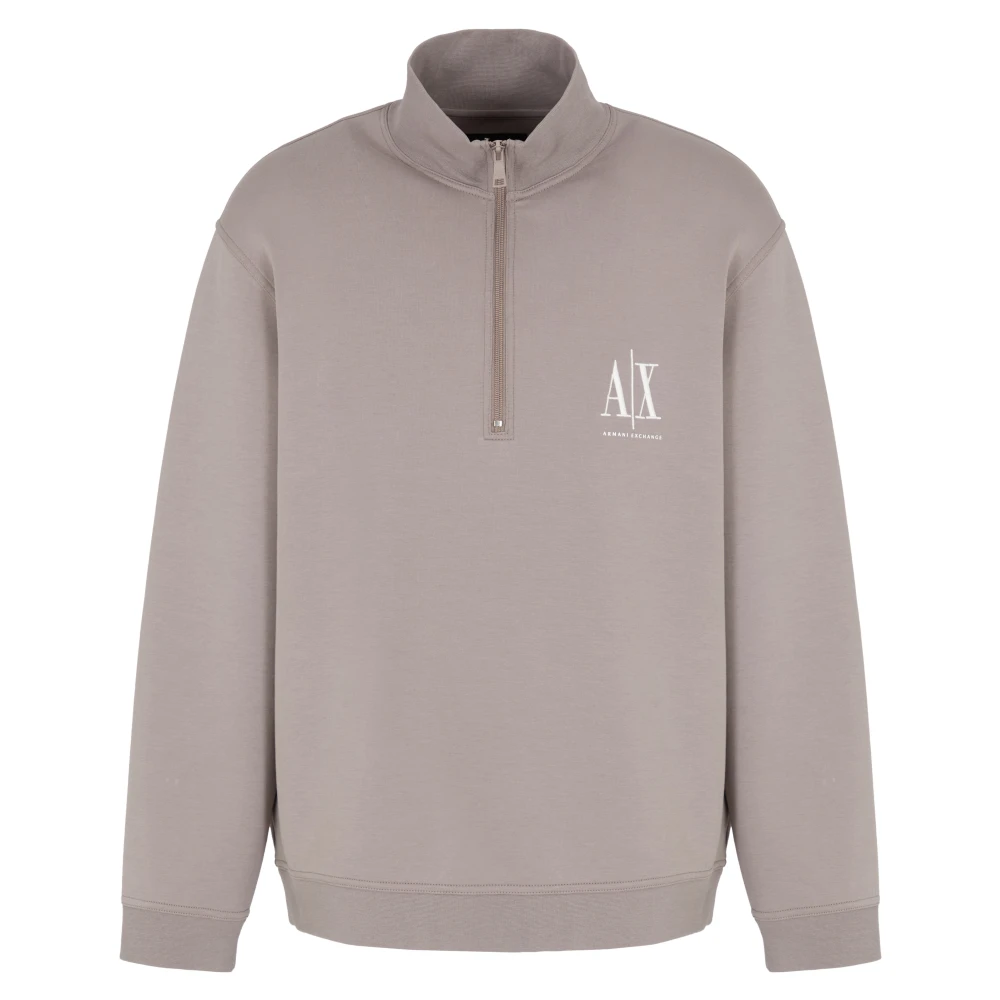 Armani Exchange Men's Gray Pullover Sweatshirt With Zipper 2XL