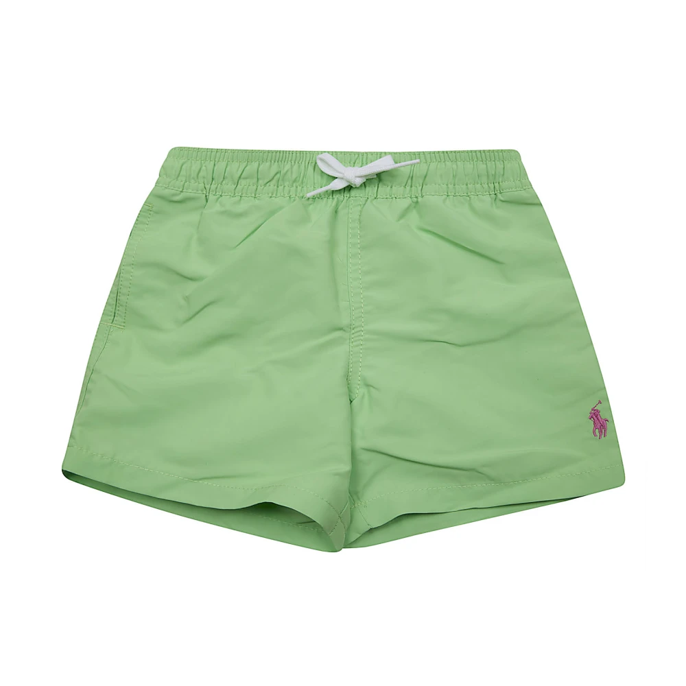 Ralph Lauren Boys Green Traveler Swim Trunk - Kids Swimming Trunks - S - Kids