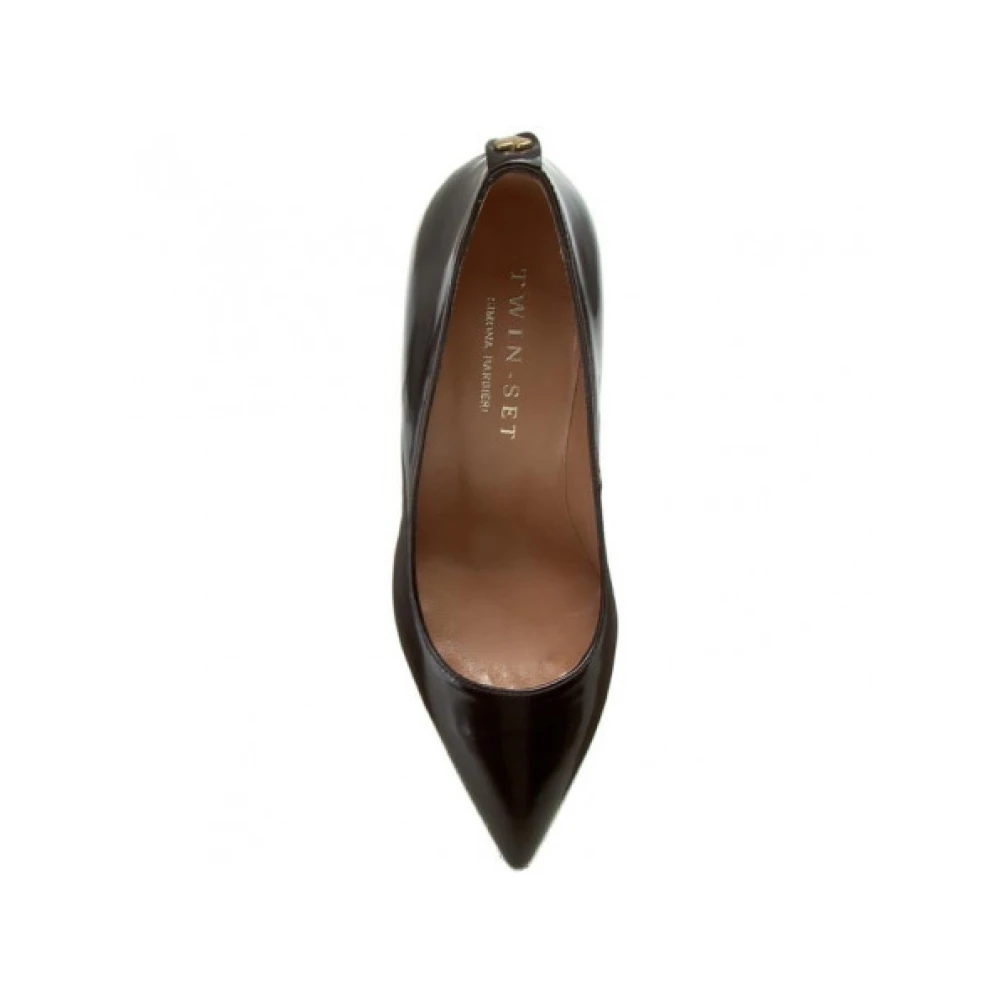 Twinset Puntige Pumps van Zwart Leer Black Dames