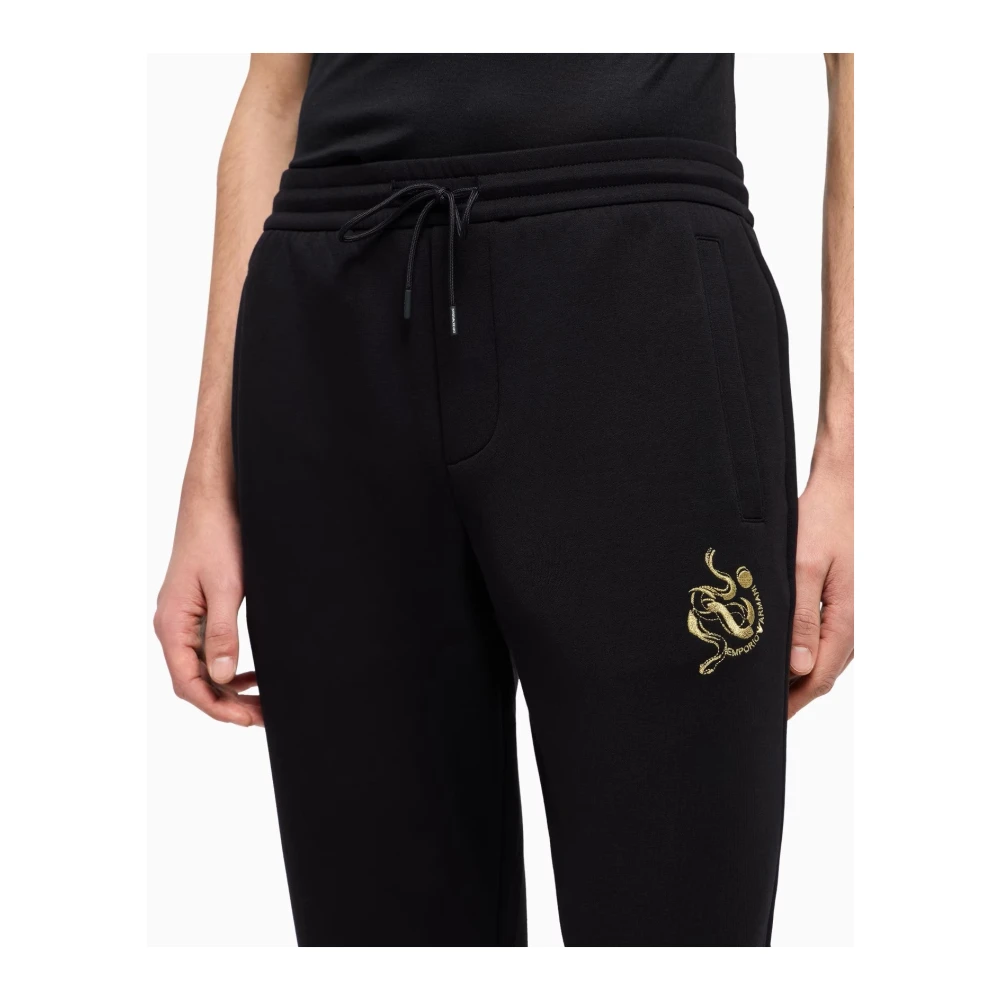 Emporio Armani Zwarte stijlvolle herenbroek Black Heren