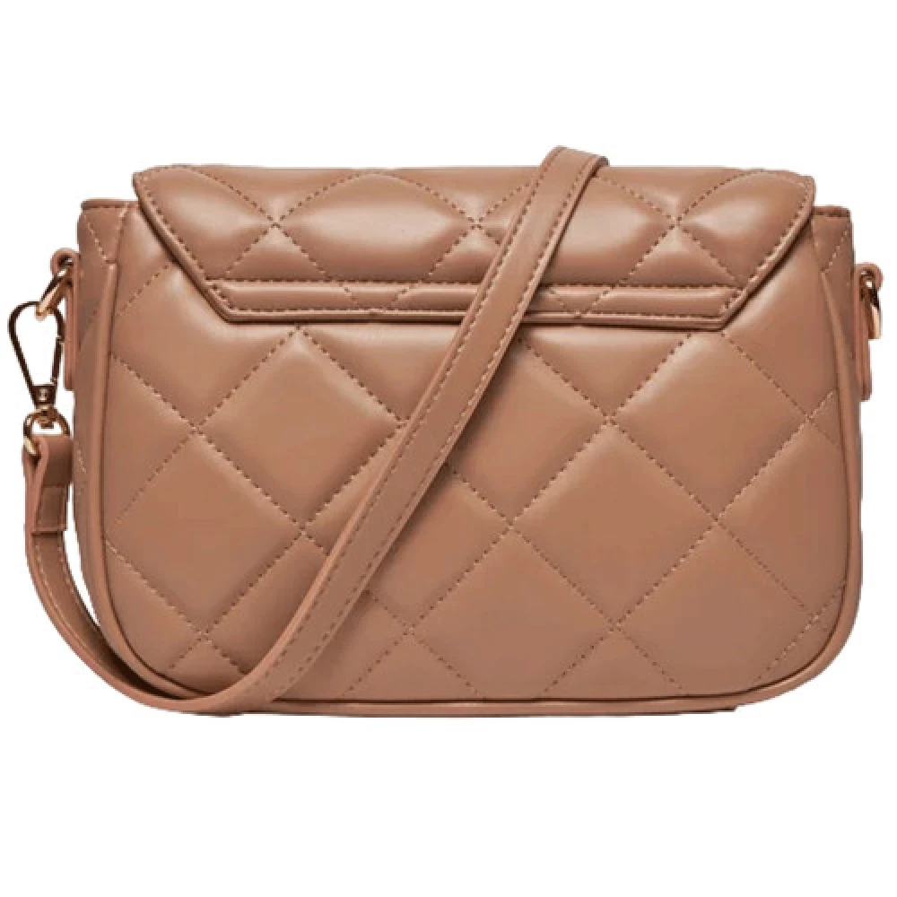 Valentino by Mario Valentino Beige Gewatteerde Flap Handtas met Verstelbare Band Beige Dames