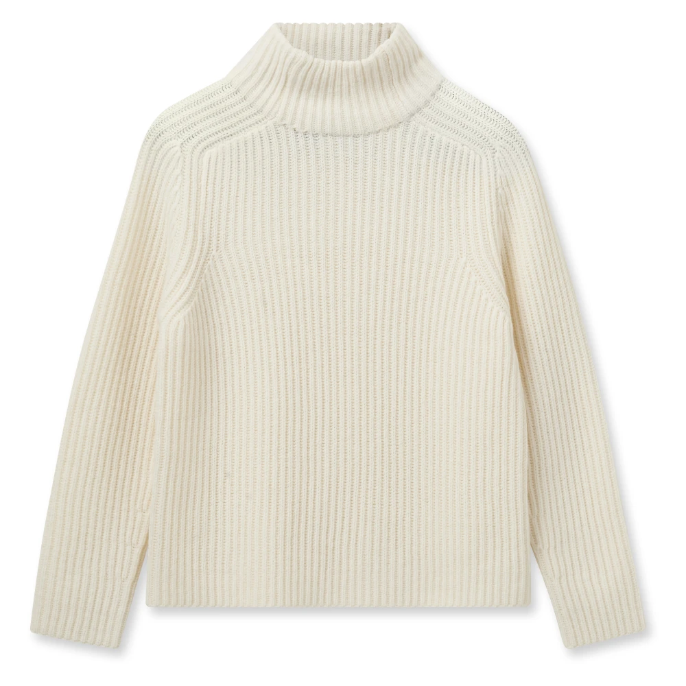 MOS MOSH Highneck Gebreide Trui Beige Dames