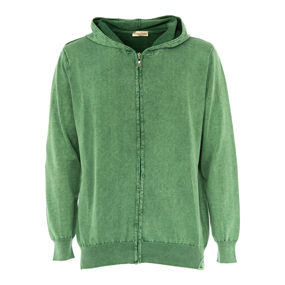 Cashmere Company Heren hoodie met ontwerpen Green Heren