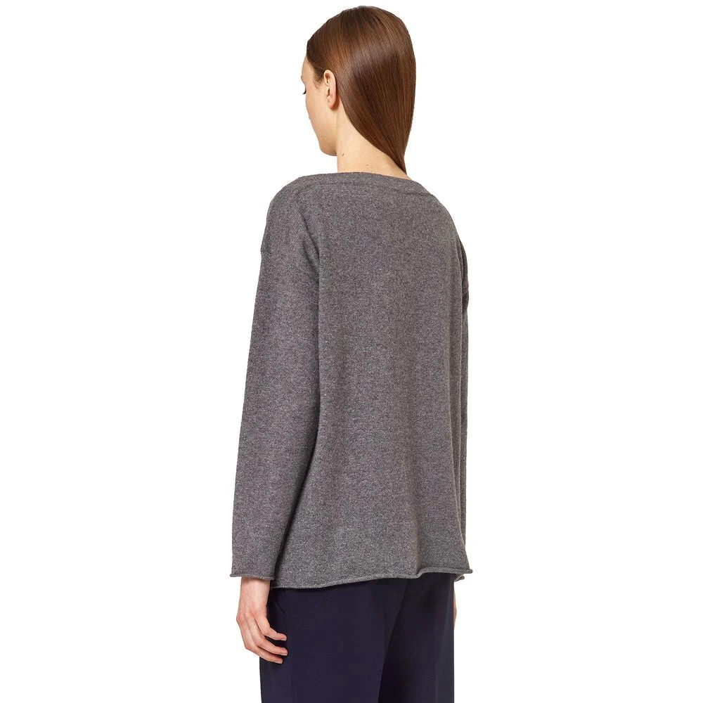 Alpha Studio Grijze Kasjmier Boothals Trui Gray Dames