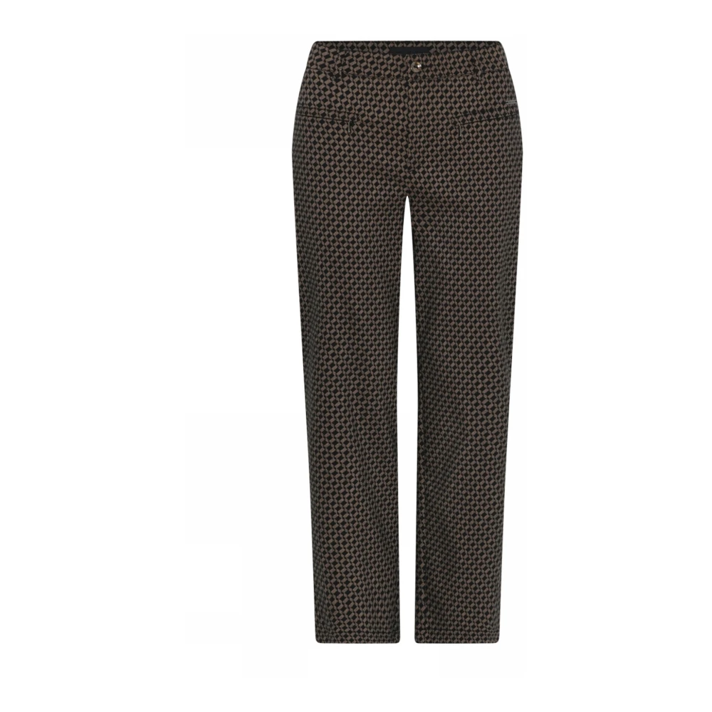 C.Ro Bronze Patroon Wijde Broek Brown Dames