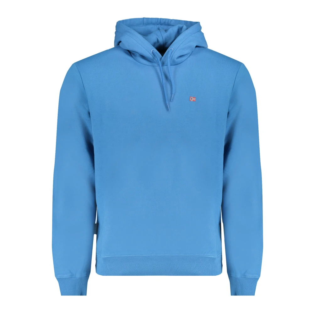 Napapijri Blauwe hoodie met geborduurd logo Blue