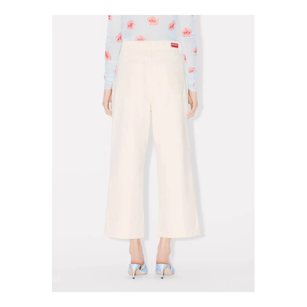Kenzo Stijlvolle Cropped Jeans White Dames