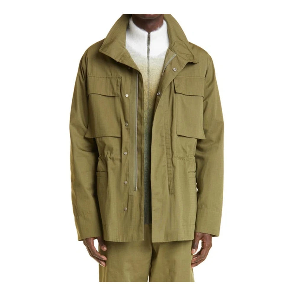 Off White Pijl Veld Katoenen Jas Mannen Green Heren