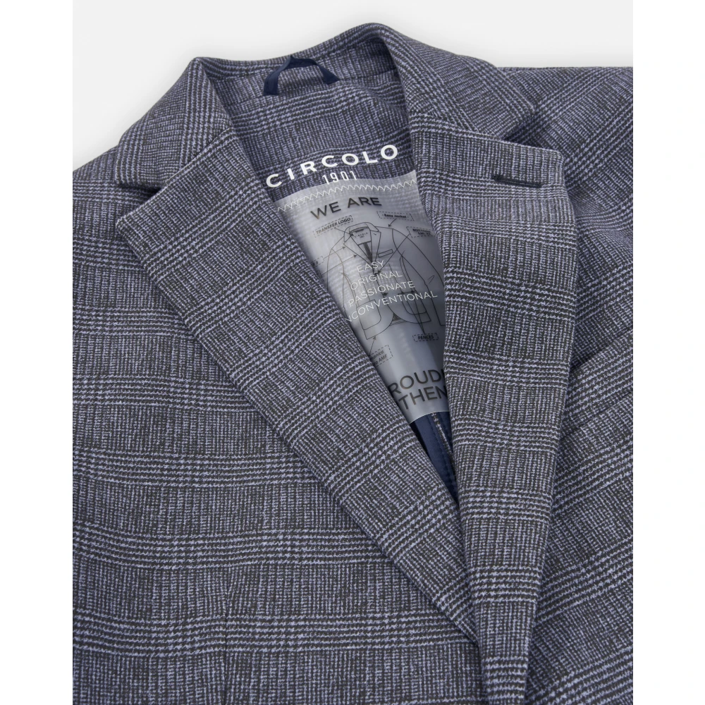 Circolo 1901 Gedrukte Grijze Americana Jassen Blue Heren