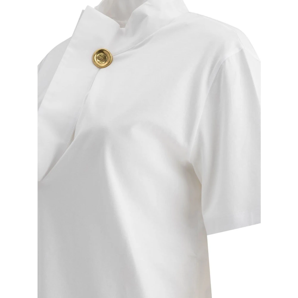 Givenchy Top met Hoge Hals en Strik White Dames