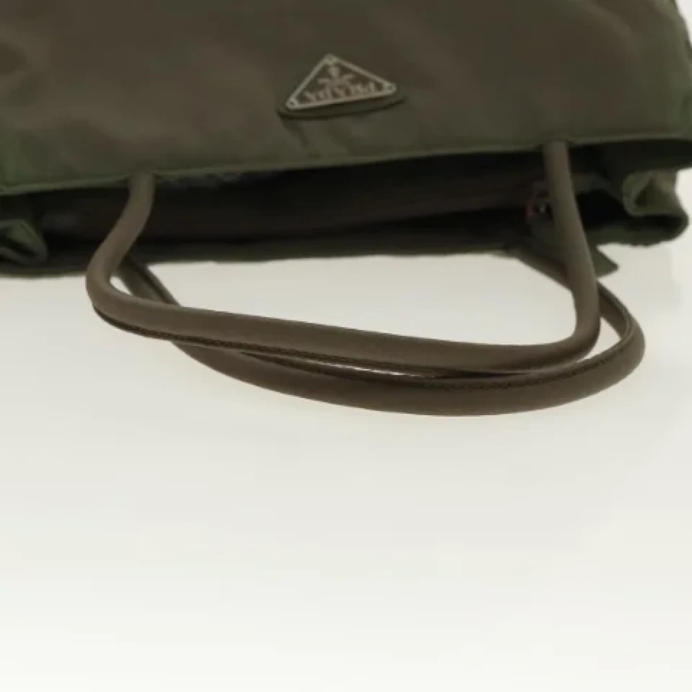 Prada Vintage Pre-owned Nylon handbags Brown Dames